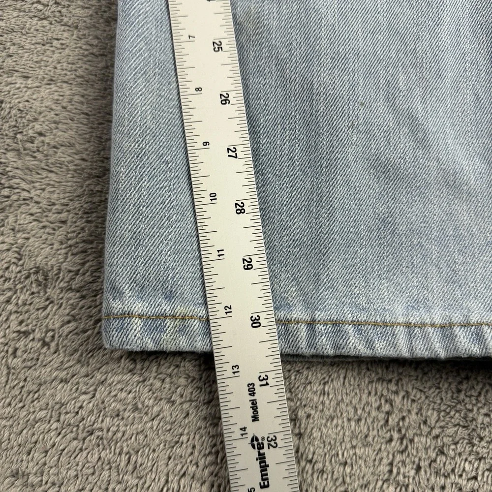 Levis Jeans Mens 34x30.5 Blue Light Wash Straight‎ Leg Mid Rise